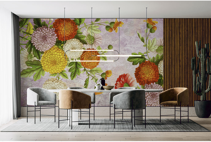 Фотообои «Цветы маргаритки» в интерьере