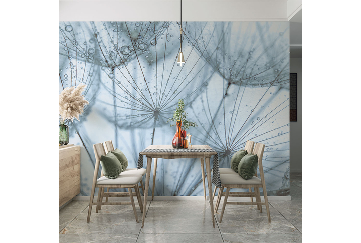 Фотообои «Одуванчики в росе» в интерьере