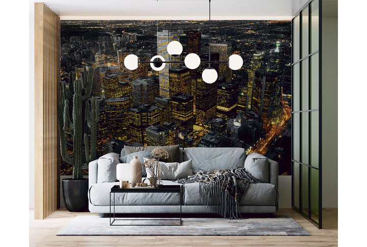 Фотообои «Ночной город Торонто» в интерьере