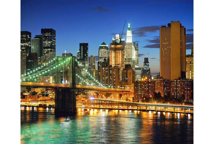 Фотообои «Бруклинский мост на фоне ночного Нью-Йорка»