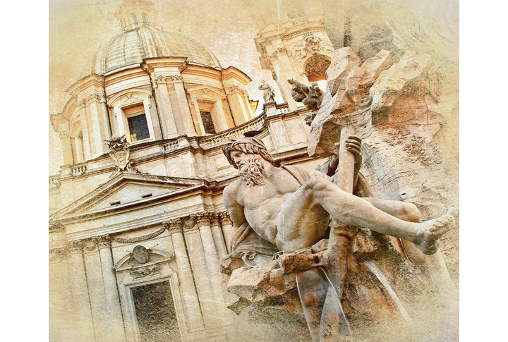 Фотообои «Архитектура и статуя в Риме»