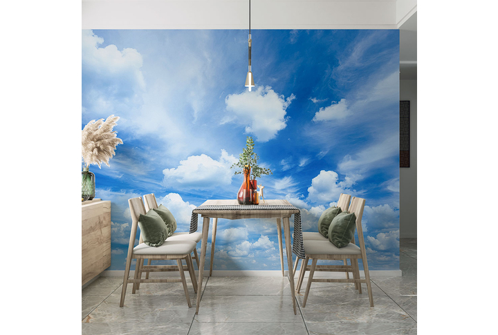 Фотообои «Красивые облака на голубом небе» в интерьере