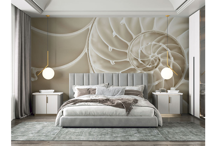 Фотообои «Морская раковина» в интерьере