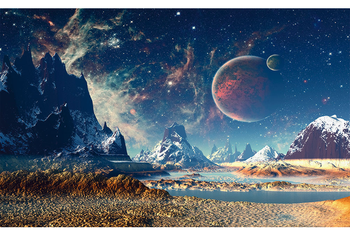 Фотообои «Космический пейзаж далекой планеты»