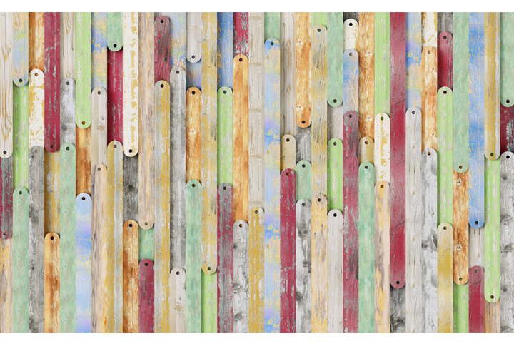Фотообои «Деревянные рейки окрашенные краской»