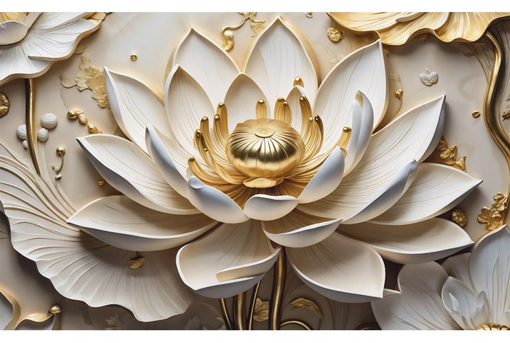 Фотообои «Барельеф объемный цветок лотоса»