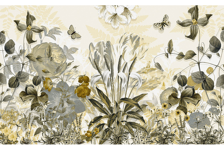 Фотообои «Цветы и бабочки»