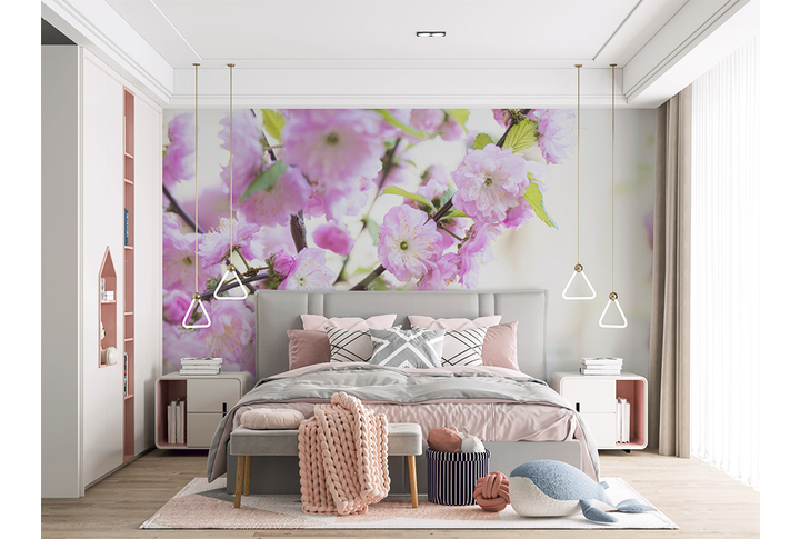 Фотообои «Нежный миндаль» в интерьере