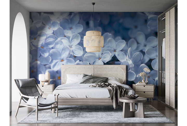 Фотообои «Сирень в холодных тонах» в интерьере