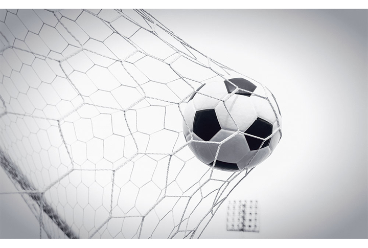 Фотообои «Футбольный мяч в сетке ворот»