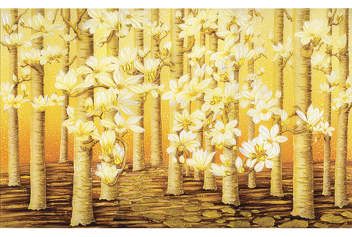 Фотообои «Золотые ветки магнолии»