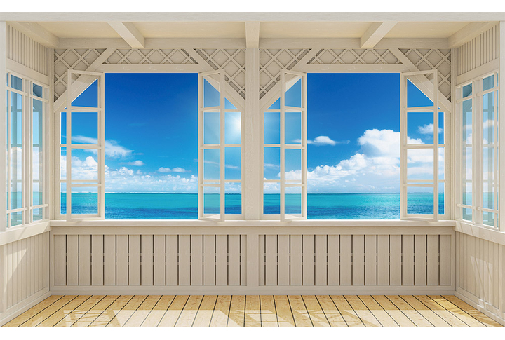 Фотообои «Терраса с окном на море»