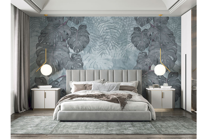 Фотообои «Монстера в джунглях» в интерьере