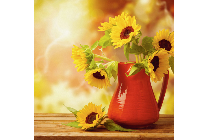 Фотообои «Натюрморт с подсолнухами в вазе»
