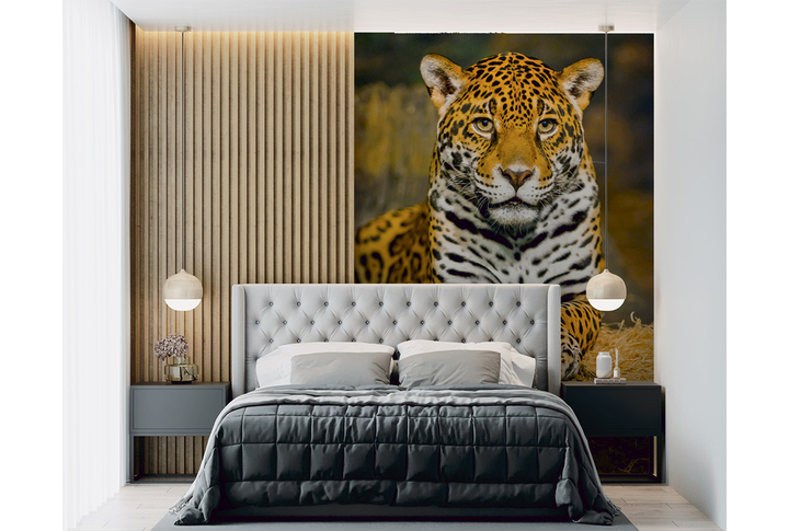 Фотообои «Леопард на камне» в интерьере