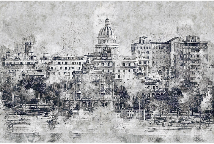 Фотообои «Черно-белый старый город»