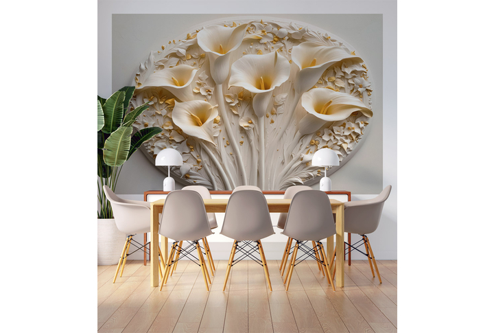 Фотообои «Барельеф с каллами» в интерьере