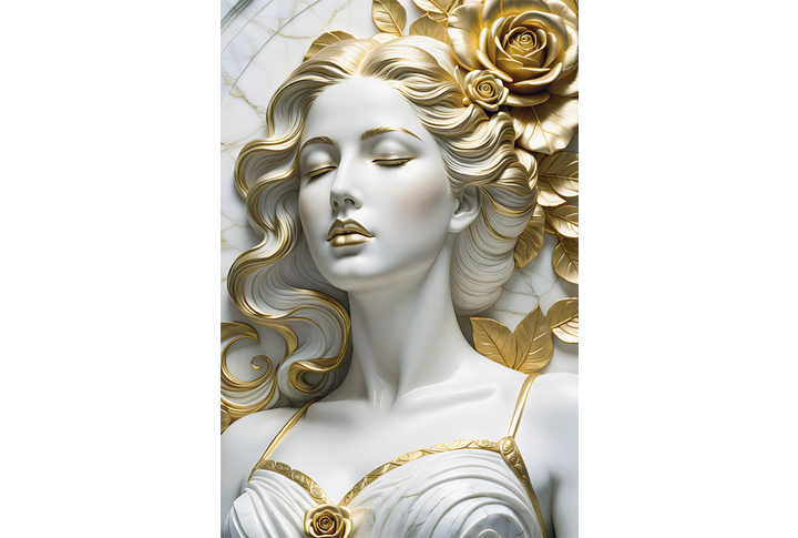 Фотообои «Барельеф с элегантной девушкой»