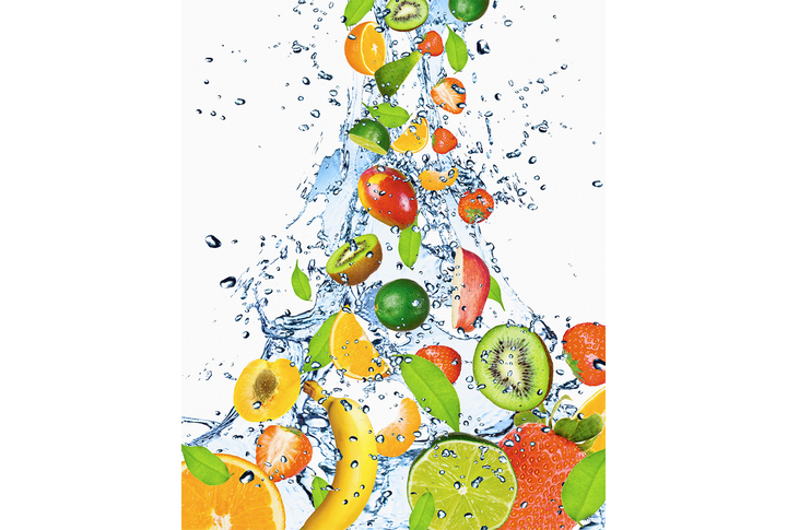 Фотообои «Вихрь из цитрусов и ягод»