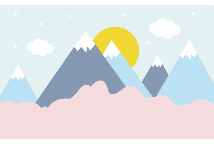 Фотообои «Детские горы в скандинавском стиле»