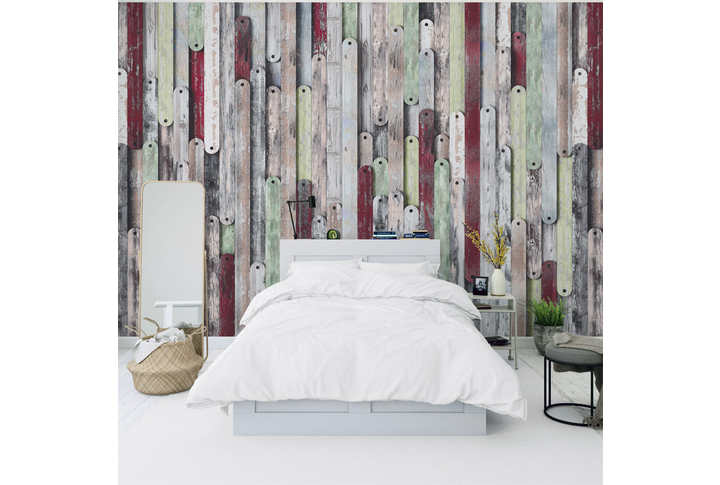 Фотообои «Состаренные доски» в интерьере