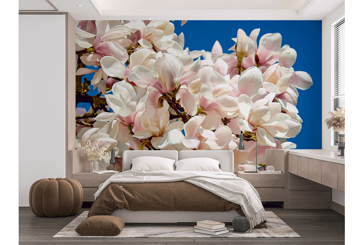Фотообои «Цветущие ветки магнолии» в интерьере