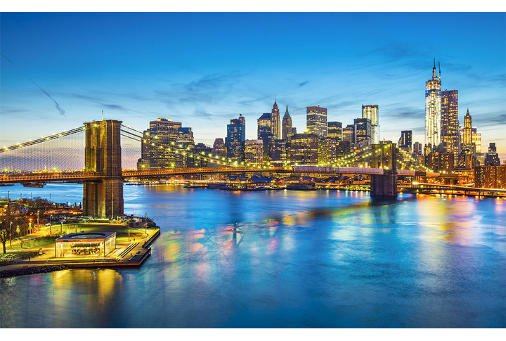 Фотообои «Вид на Нью-Йорк, Манхэттен и Бруклинский мост»