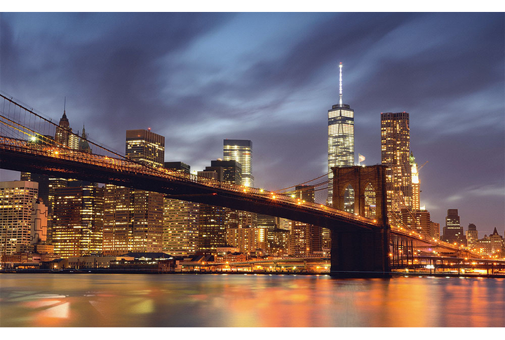 Фотообои «Бруклинский мост в ночных огнях»