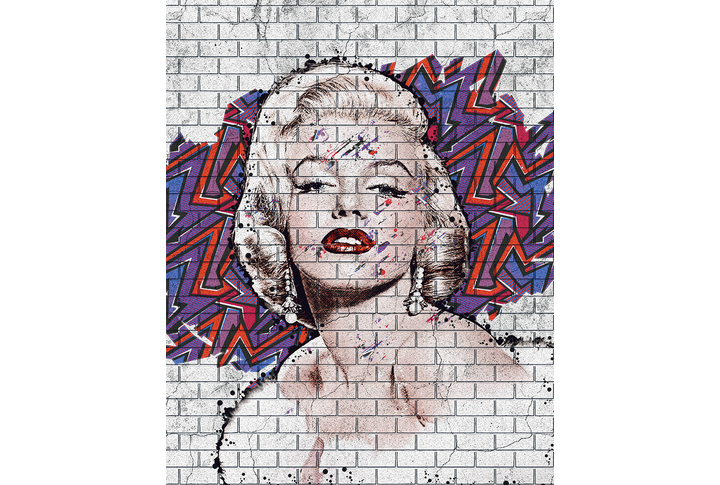 Фотообои «Граффити с Мэрилин Монро на кирпиче»