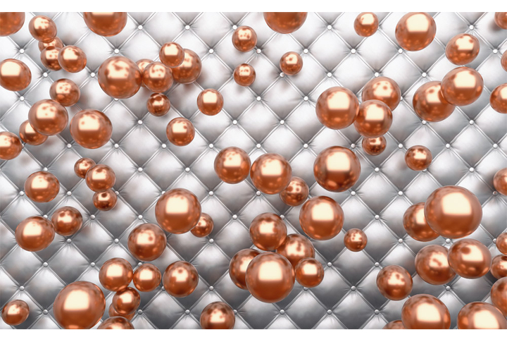 Фотообои «Объемные бронзовые шары»
