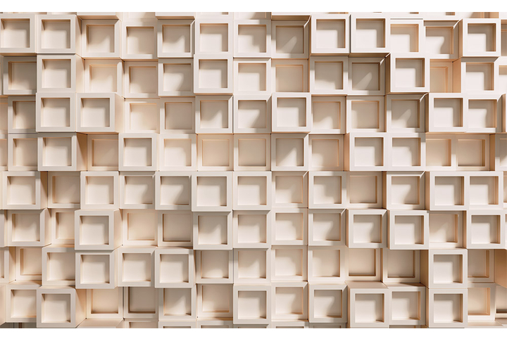 Фотообои «Стена из рельефных кубов»