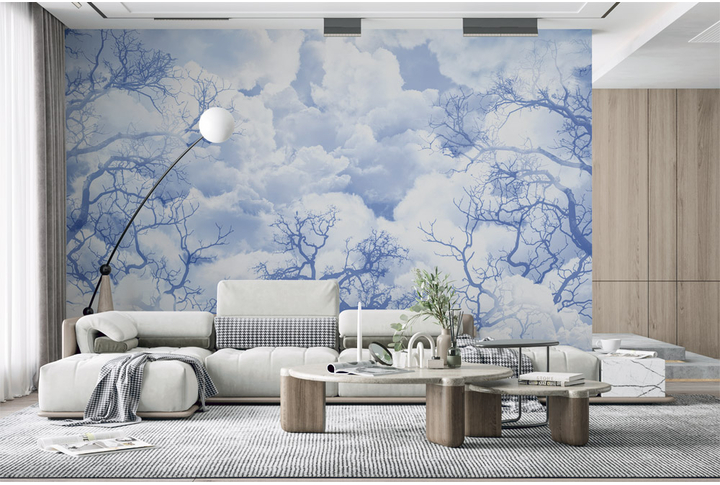 Фотообои «Ветки в облаках» в интерьере