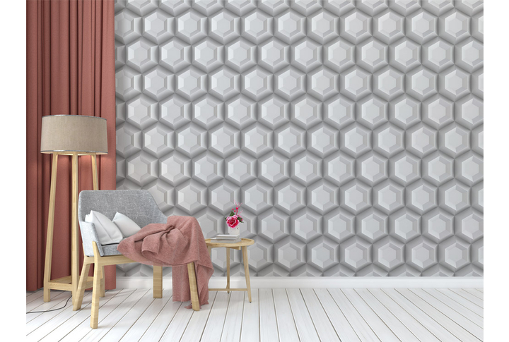 Фотообои «Трехмерная геометрия» в интерьере