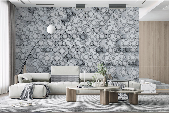 Фотообои «Мраморные круги» в интерьере