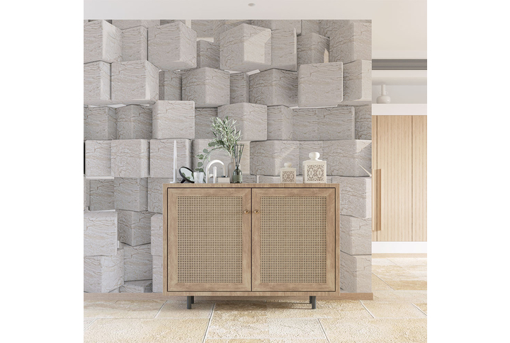 Фотообои «Мраморные кубы в стиле лофт» в интерьере