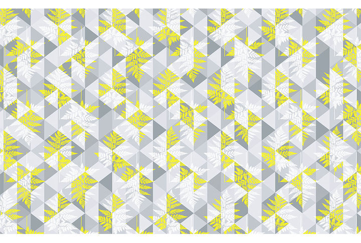 Фотообои «Стильный папоротник и геометрия»