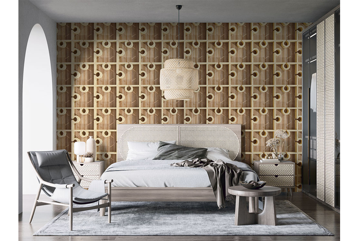 Фотообои «Лофт композиция под дерево» в интерьере