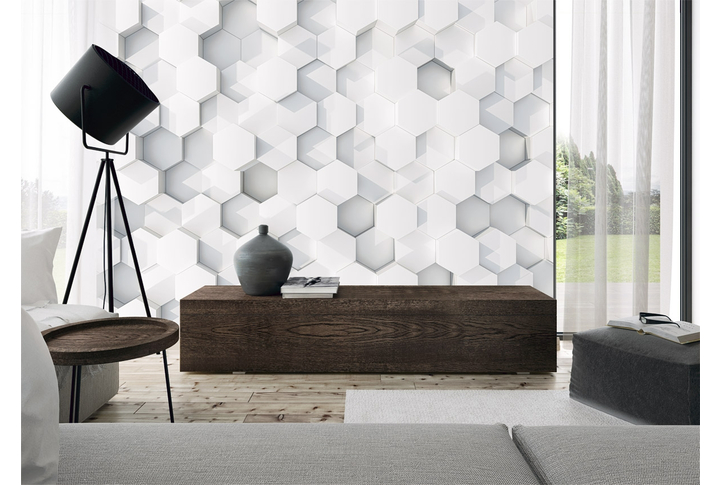 Фотообои «Трехмерная геометрия» в интерьере