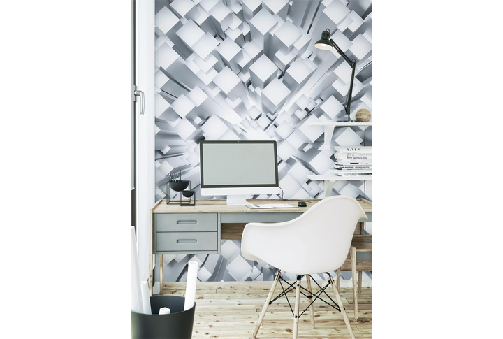 Фотообои «Кубы с перспективой» в интерьере