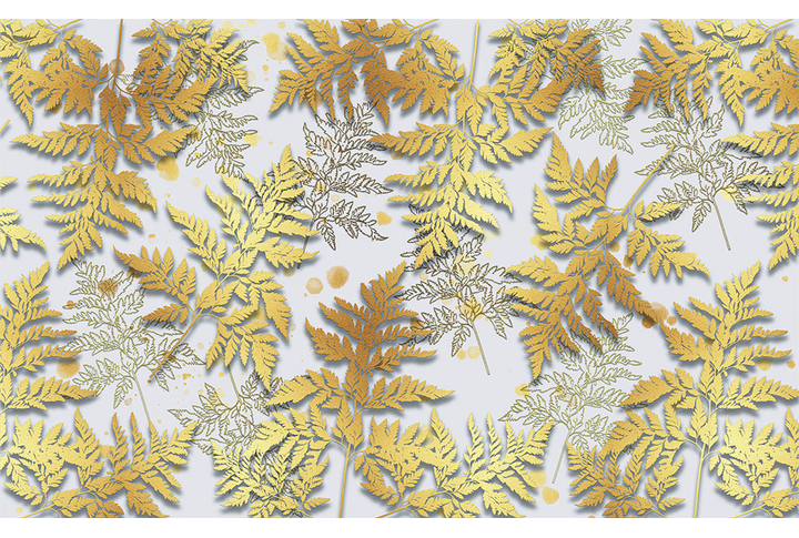 Фотообои «Золотые листья папоротника»