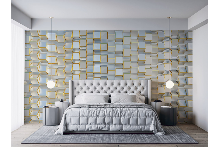 Фотообои «Блестящие кубики» в интерьере