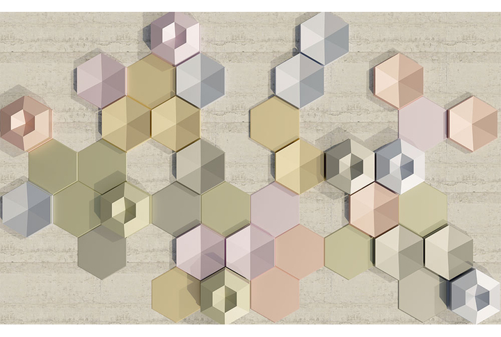 Фотообои «Геометрия на бетонной стене»