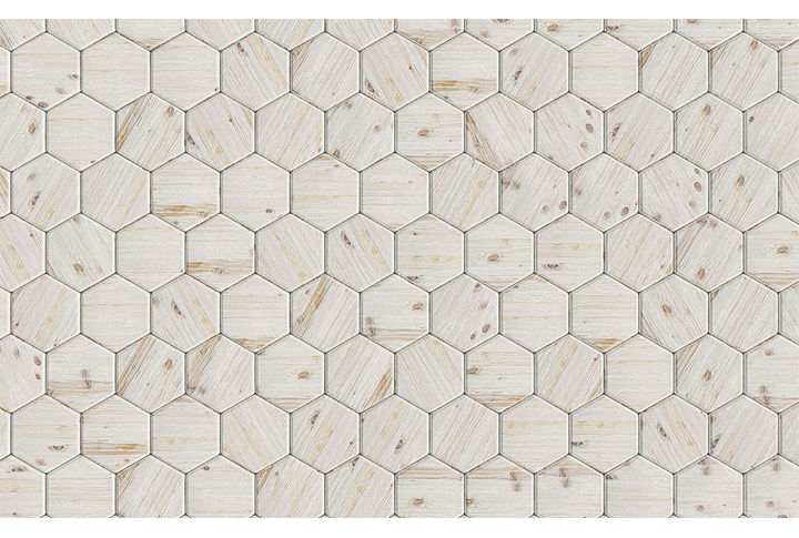 Фотообои «Шестигранники под светлое дерево»