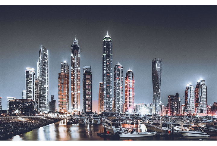 Фотообои «Черно-белый ночной Дубай»