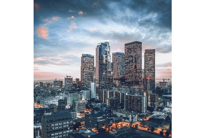 Фотообои «Закат над городом Лос-Анджелес»