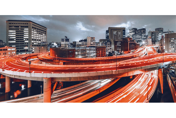 Фотообои «Панорама современного города ночью»