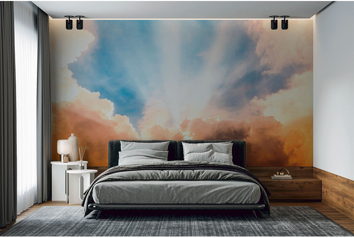 Фотообои «Небо в облаках на закате» в интерьере