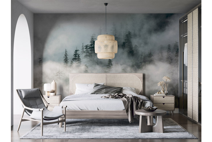 Фотообои «Горный лес» в интерьере