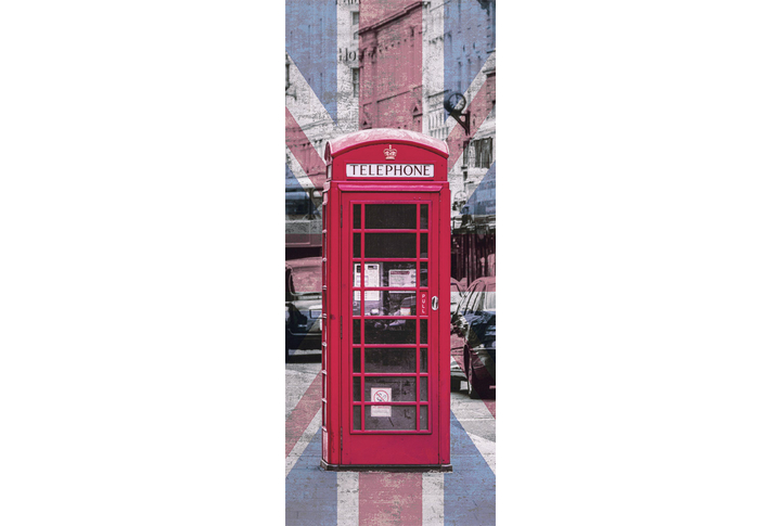 Фотообои «Красная телефонная будка и флаг Британии»