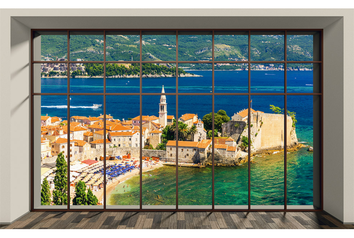Фотообои «Окно с видом на старый городок»